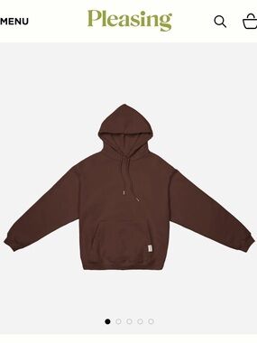 Pleasing Heavyweight Drawstring Brown Pullover Hoodie Sweatshirt Size 2XL Unisex